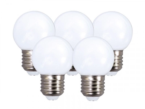 Lot de 5 ampoules led opaque E27 50 Lm = 7 W, TIBELEC