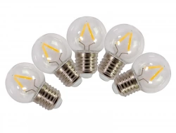 Lot de 5 ampoules led à filament clair E27 130 Lm = 18 W, TIBELEC