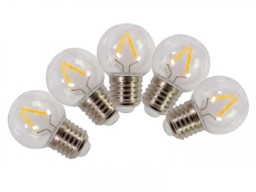 Lot de 5 ampoules led à filament clair E27 130 Lm = 18 W, TIBELEC