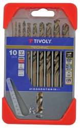 Coffret 10 forets technic métal, Diam.1 à 10 mm TIVOLY 114685f0001