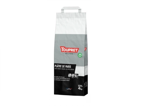 Plâtre de paris en poudre pour mur et plafond intérieur, TOUPRET, 4 kg