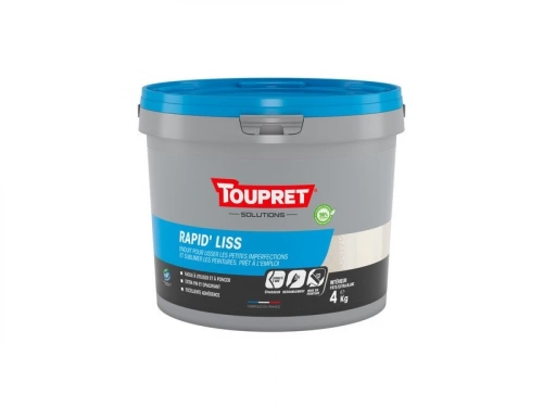 Enduit De Lissage Toupret Rapid Liss 4 Kg En Pâte, Pour Mur / Plafond Intérieur