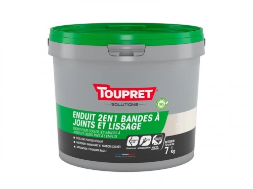 Enduit pour bande a joint en pate TOUPRET 7 kg