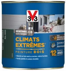 Peinture bois extérieur Climats extrêmes® V33, vert basque satiné 0.5 l