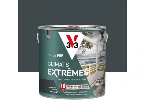 Peinture fer extérieur Climats extrêmes® V33 anthracite brillant 2 l