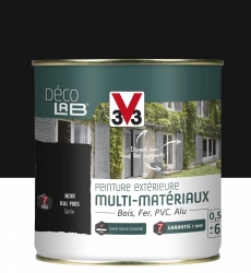 Peinture multimatériau extérieur Décolab® V33 noir satiné 0.5 l