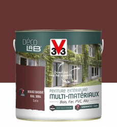 Peinture multimatériau extérieur Décolab® V33 rouge basque satiné 2 l