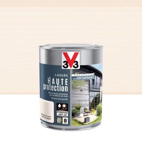 Lasure V33 Hp les contemporaines 8 ans cèdre blanc satiné 1 l
