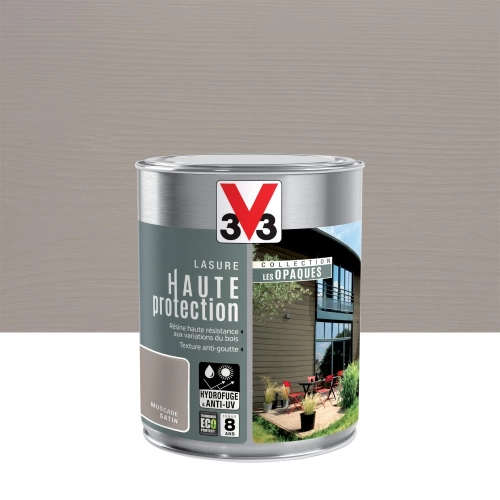 Lasure V33 Hp les opaques 8 ans muscade satiné 1 l