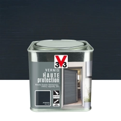 Vernis bois extérieur V33 Haute protection opaque anthracite brillant 0.75 l