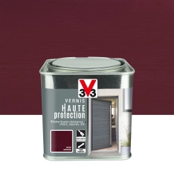 Vernis bois extérieur V33 Haute protection opaque rouge nordique brillant 0.75 l
