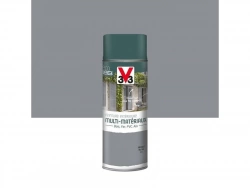 Peinture Aérosol Extérieur Multi-Matériaux V33, Gris Galet Satiné, 0.4 L