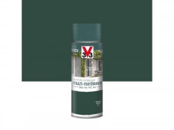 Peinture Aérosol Extérieur Multi-Matériaux V33, Vert Basque Satiné, 0.4 L