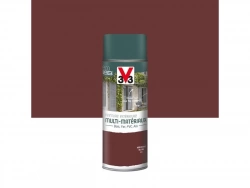 Peinture Aérosol Extérieur Multi-Matériaux V33, Rouge Basque Satiné, 0.4 L