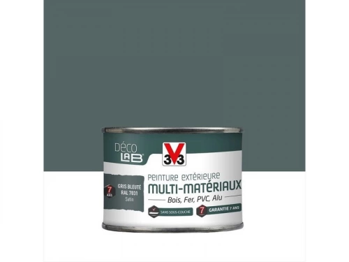 Peinture multimatériaux Extérieur Décolab® V33 Gris Bleuté Satiné 0.125 L