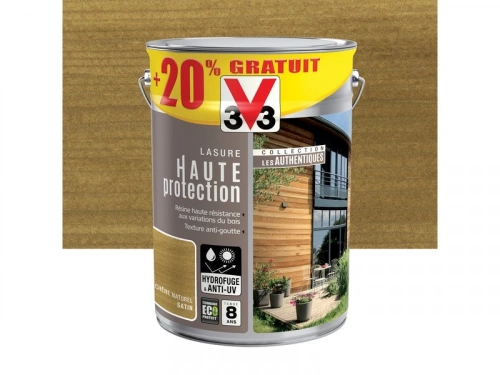 Lasure V33 hp LES AUTHENTIQUES 5 L + 20% gratuit chêne naturel