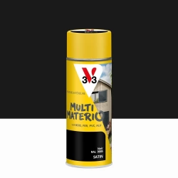 Bombe de peinture Multimatéro V33 noir satiné 400 ml