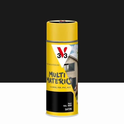 Bombe de peinture Multimatéro V33 noir satiné 400 ml