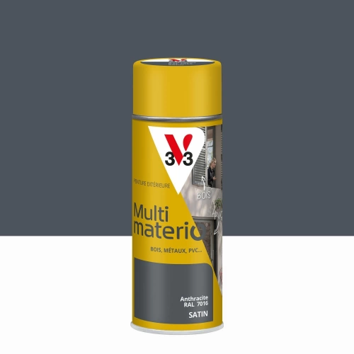 Bombe de peinture Multimaterio V33 anthracite satine 400 ml