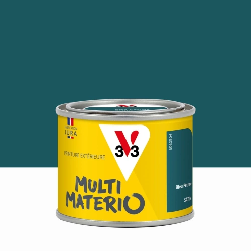 Peinture extérieure bois, fer, plastique V33 bleu pétrole satiné 0.125l