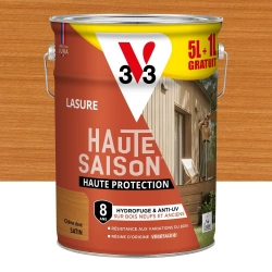 Lasure V33 haute saison 8 ans chêne doré satiné 5L+20% gratuit