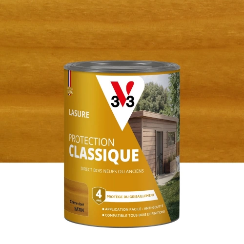 Lasure V33 Protection classique 4 ans chêne doré satiné 0.75 l