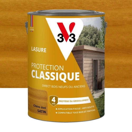 Lasure V33 Protection classique 4 ans chêne doré satiné 5 l