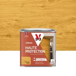 Vernis pour bois extérieur V33 Haute protection chêne clair satiné 0.5 l