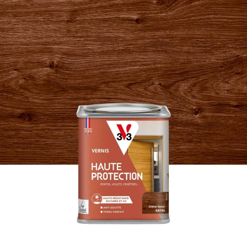 Vernis pour bois extérieur V33 Haute protection chêne foncé satiné 0.25 l