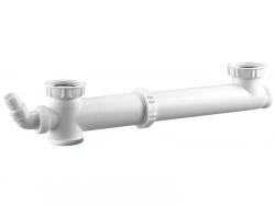 Tubulure évier 2 cuves, entraxe réglable 160/360 mm, 1 prise VALENTIN