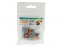 Lot de 5 bornes automatiques à levier pour rigide et souple, WAGO, 2.5 mm²