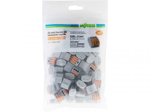 Lot De 50 Bornes Automatiques À Levier, 2,5 Mm² Pour Rigide Et Souple Zenitech
