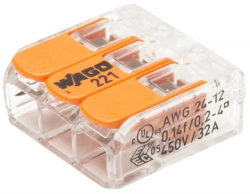 Lot de 10 bornes WAGO levier 3 fils 4mm²
