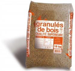 Granulés de bois en sac, 15 kg