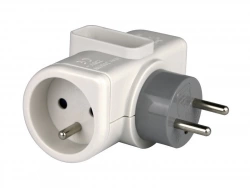 Multiprise Sans Câble Avec Prise Rotative, 3 Prises Blanc Zenitech