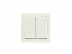Double interrupteur va-et-vient saillie complet Besto, blanc