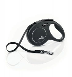 Laisse chien flexi classic sangle M, 5 m noire